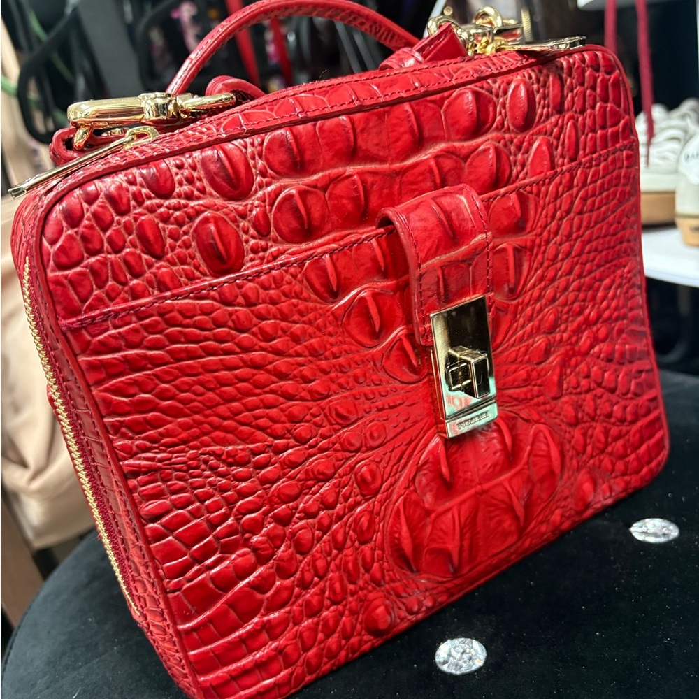 Bright Red Brahmin Evie crossbody purse